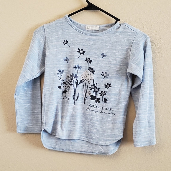 H&M Other - H&M flower blue long sleeve top sz 6-8Y